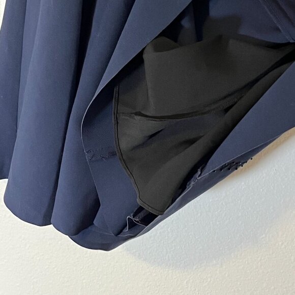 Kobi Halperin Cheyenne Jewel Neck A-Line Short‎ Sleeve Dress Navy Blue Medium - Picture 10 of 10